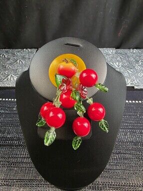 Bakelite Figural Cherry Vintage Brooch